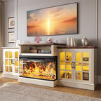 97" Fireplace TV Stand with 36" Electric Fireplace, Farmhouse Entertainment by Unknown