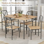 VECELO Dining Table Set for 4, 5-Piece Wood Kitchen Table - Image 2