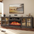 98" Farmhouse TV Stand with 36" Fireplace by Nordivale