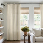Extra Wide Pinch Pleat 100 x 108 Inch Linen Semi Sheer Curtains 1 Panel | by Twodrapes