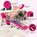 Goplus Tanning Chair, Folding Adjustable Patio Lounge Chair - Image 8