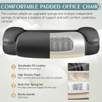 Leather Office Chair, PU Home Computer Desk Chairs - Image 5