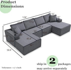 124" Oversized Sectional Couches - Image 2