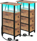 LOAKEKEL Narrow End Tables Living Room Set of 2 by LOAKEKEL