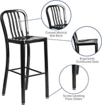 Flash Furniture Commercial Grade 30" High Black Metal Indoor-Outdoor Barstool - Image 6