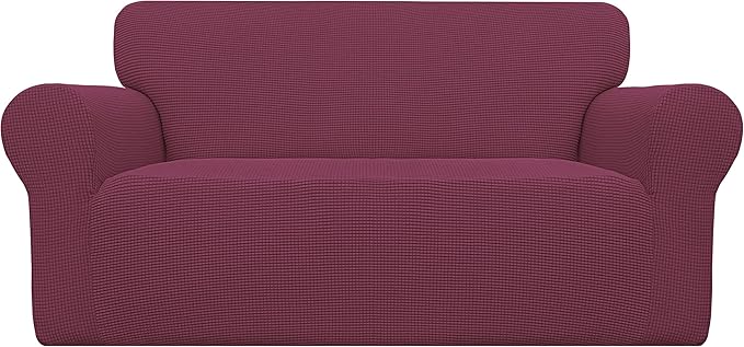 Easy-Going Stretch Oversized Loveseat Couch Covers Washable ASH Rose | 1-Piece by Easy-Going