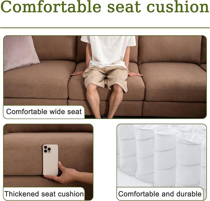 150.4" Large Sectional Couches for Living Room, 8 Seater L Shaped Modular - Image 4