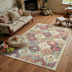 Lahome Moroccan Washable Rugs for Living Room, 4x6 Rug for Bedroom Non-Slip | by Lahome