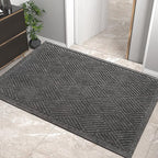 Sturdy Front Door Mat, Absorbent Muddy Dirt Resist Welcome Door Mats Outdoor by HIYARD