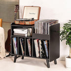 Record Player Stand, Large Record Player Table Cabinet - Image 6