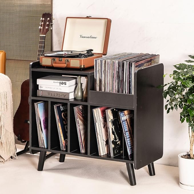 Record Player Stand, Large Record Player Table Cabinet - Image 6