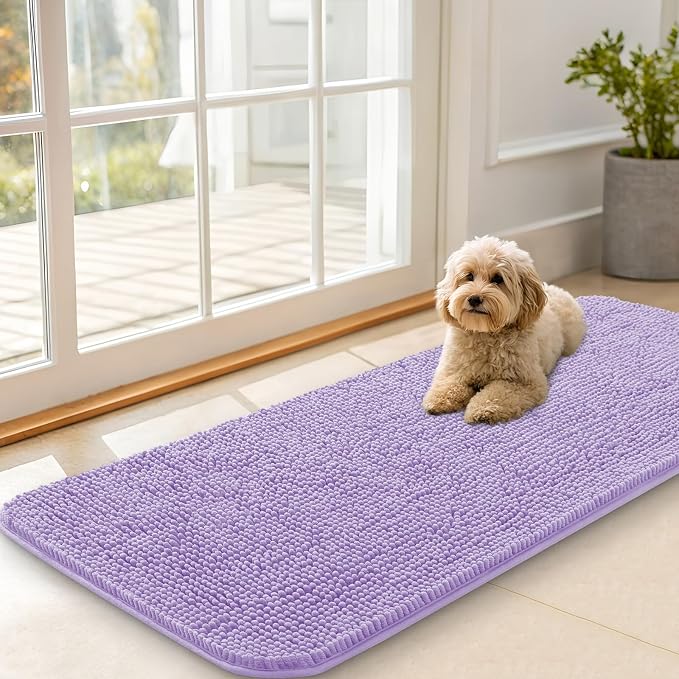 OLANLY Dog Door Mat for Muddy Paws 47x20, Super Absorbent Chenille Mud Mat | by OLANLY