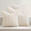 MIULEE Faux Fur Plush Decorative Throw Pillow Covers 18x18, Cream White | Set by MIULEE