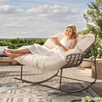 YITAHOME Rocking Papasan Chair, Wide Rocking Chair, Comfy Indoor and Outdoor - Image 4