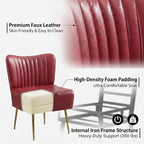 Modern Leather Accent Chair Single 1 Pack, Vintage Slipper Chair - Image 6