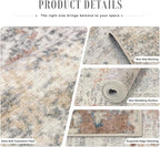 2x5 Washable Runner Rug：Modern Abstract Kitchen Soft Carpet Taupe | - Image 5