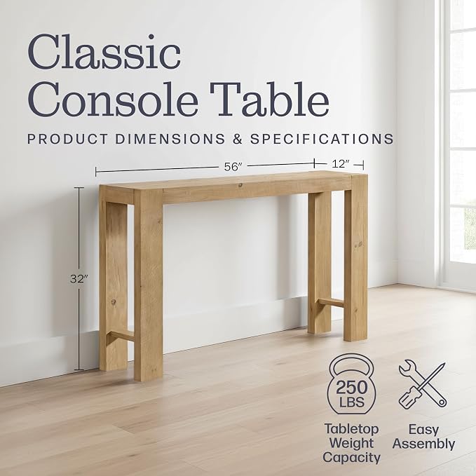 Alaterre Furniture Classic Solid Wood Console Table - Image 2