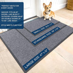 OLANLY 2-Pack Front Door Mats 33x21, Waterproof Heavy-Duty Doormats | Light Gray - Image 2