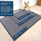 OLANLY 2-Pack Front Door Mats 47x32, Waterproof Heavy-Duty Doormats | Light Gray - Image 2