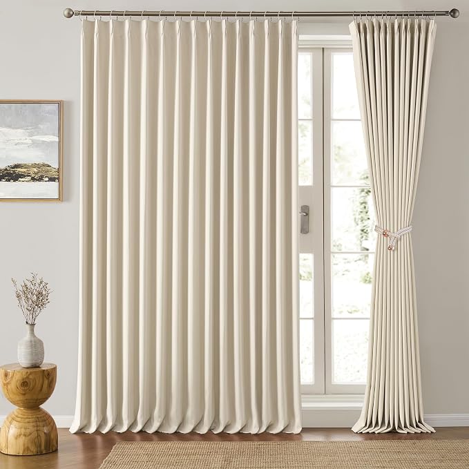 Extra Wide Curtains 100 x 102, Patio Sliding Door Pinch Pleated Blackout - Image 6