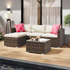 5-Piece Outdoor Sectional Sofa Set, All-Weather PE Rattan Patio Furniture - Image 5