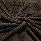 Exclusivo Mezcla Soft Waffle Fleece Bed Blanket King Size, Coffee | Lightweight - Image 8