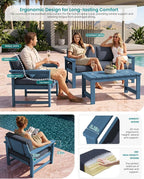 SERWALL Blue HDPE Outdoor Loveseat - Image 2