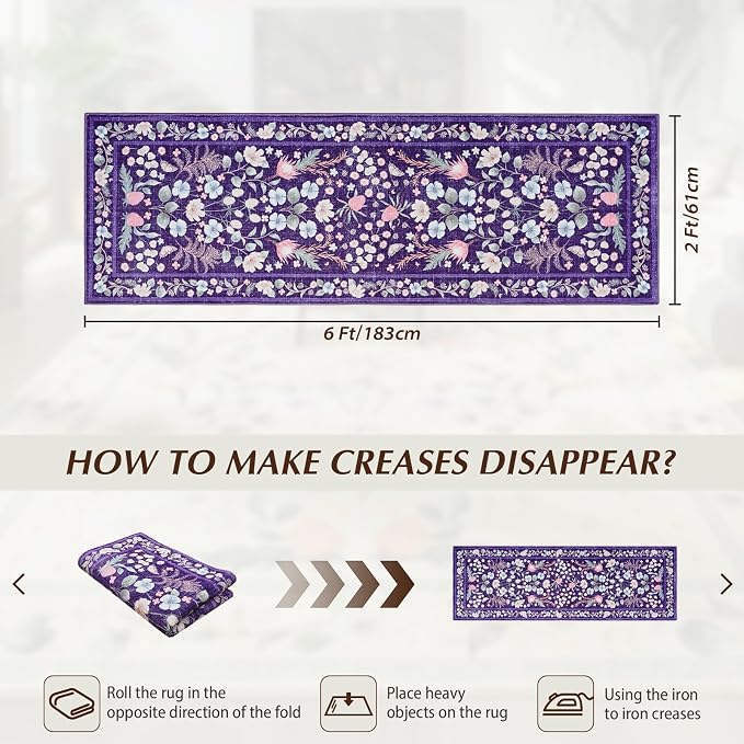 Runner Rug, 2x6 Washable Runners - Image 2