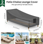Mrrihand Chaise Lounge Cover, Patio Furniture Covers, Patio Lounge Chair Cover - Image 2