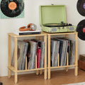 LELELINKY 2-Tier Bamboo Record Player Stand Set of 2 by LELELINKY