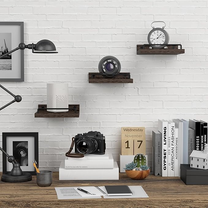 RYOFOBETTO Small Floating Shelf, 6X6 Inches Farmhouse Wall Shelves - Image 2