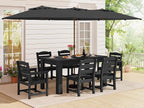 SERWALL Patio Dining Set with 15FT Double Side Umbrella, Outdoor Dining Sets by SERWALL