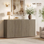 SICOTAS Buffet Cabinet with Storage Accent Sideboard with 8 Doors 132.6" Fluted - Image 9