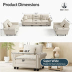 HERA'S HOUSE 3 Pieces Modular Sectional Sofa Sets, Oversized Couch Set - Image 9