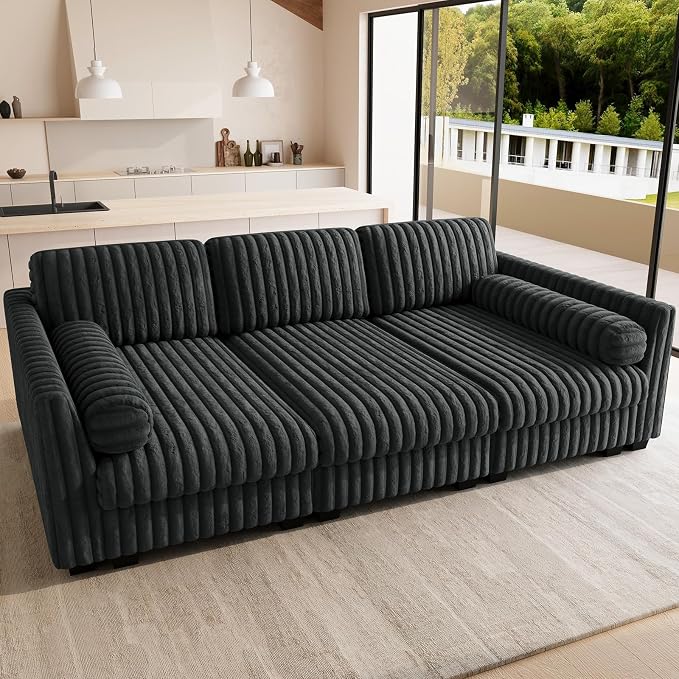Belffin Plush Corduory Sectional Sleeper Sofa by Belffin