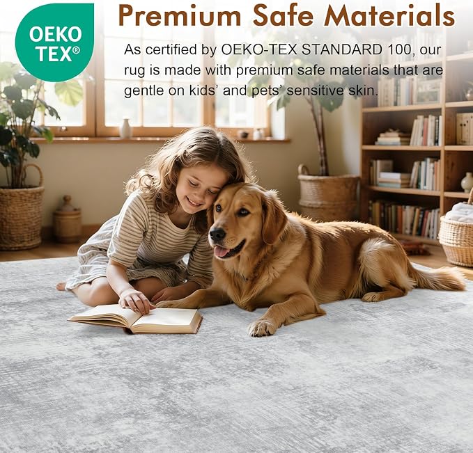 2x6 Ft Washable Runner Rug, Non-Slip Low Pile Hallway Kitchen Area Rug - Image 5