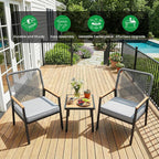 LIFERUN 3-Piece Patio Furniture Set, 2 Outdoor Rattan Chairs - Image 9