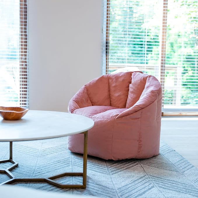 Big Joe Milano Plush Desert Rose Beanbag Chair - Image 4