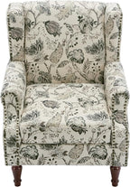 Pia Ricco Set of 2 Floral Accent Chairs, High Back Upholstered Armchairs - Image 6