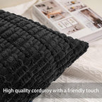 Aegero Pack of 2 Corduroy Decorative Throw Pillow Covers 24x24 Inch - Image 2