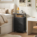 Huuger Night Stand with Charging Station, 4 Drawer Dresser - Image 2