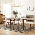 COLAMY Wooden Dining Chairs Set of 6, Modern Upholstered Fabric Dining Room - Image 4