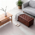 43.31'' Storage Ottoman Bench, Leather Upholstered Tufted Bedroom Bench by Unknown