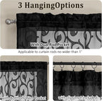 Furman Cafe Curtains 30 Inch Length 2 Panels Set, Elegant Geometric Jacquard - Image 5