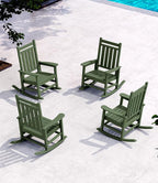 SERWALL Oversized Rocking Chair Set of 4 Outdoor, HDPE Outdoor Rocking Chair - Image 9