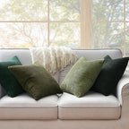 Topfinel Dark Green Euro Shams Decorative Throw Pillow Covers 22x22 Inch Set of - Image 4