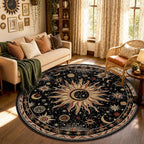 Vacuum-Friendly, Round 6ft Washable Area Rug by meejou