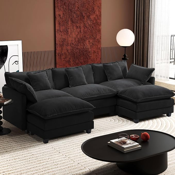 Ihanherry U-Shaped Modern Sofa 111.4" Modular Sectional Cloud Couch by iHanHerry