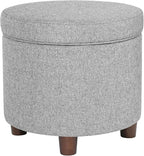 Homepop Home Decor | Upholstered Round Storage Ottoman | Ottoman - Image 6