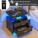 HNEBC Auto LED Nightstand with Wireless Charging Station & USB Ports, High - Image 3